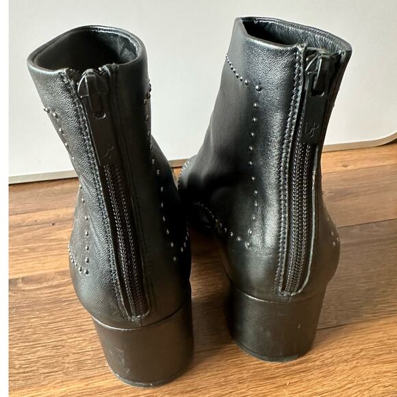 Donald Pliner Black Cagne Bow Studded Leather Chelsea Bootie - Picture 3 of 7